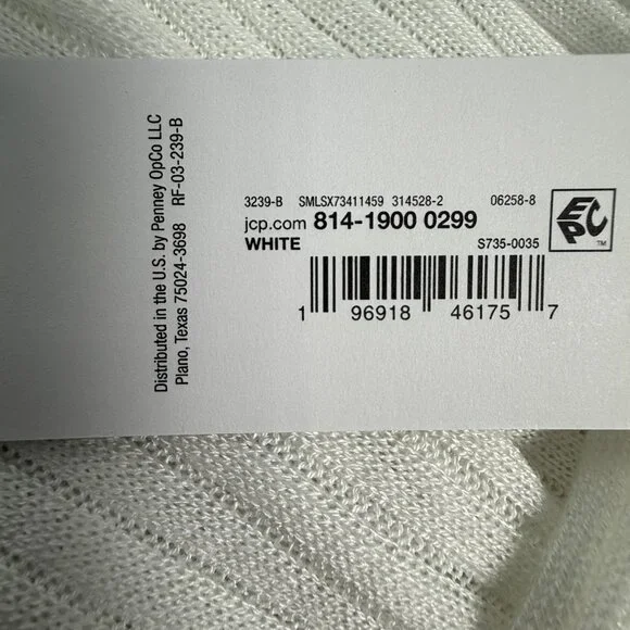 Liz Claiborne Cardigan‎ Sweater Women M White Ribbed Knit Open Front Pockets NWT - Picture 8 of 10
